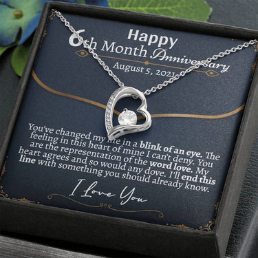 Personalized 6 Month Anniversary Forever Love Necklace - Love You This Much
